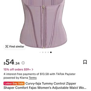 Women's Purple Tummy Control Zipper Shaper